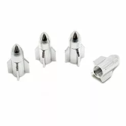 Funecobikes Bouchon De Valve Missile Argent En Aluminium - Par 4
