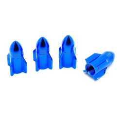 Funecobikes Bouchon De Valve Missile Bleu En Aluminium - Par 4