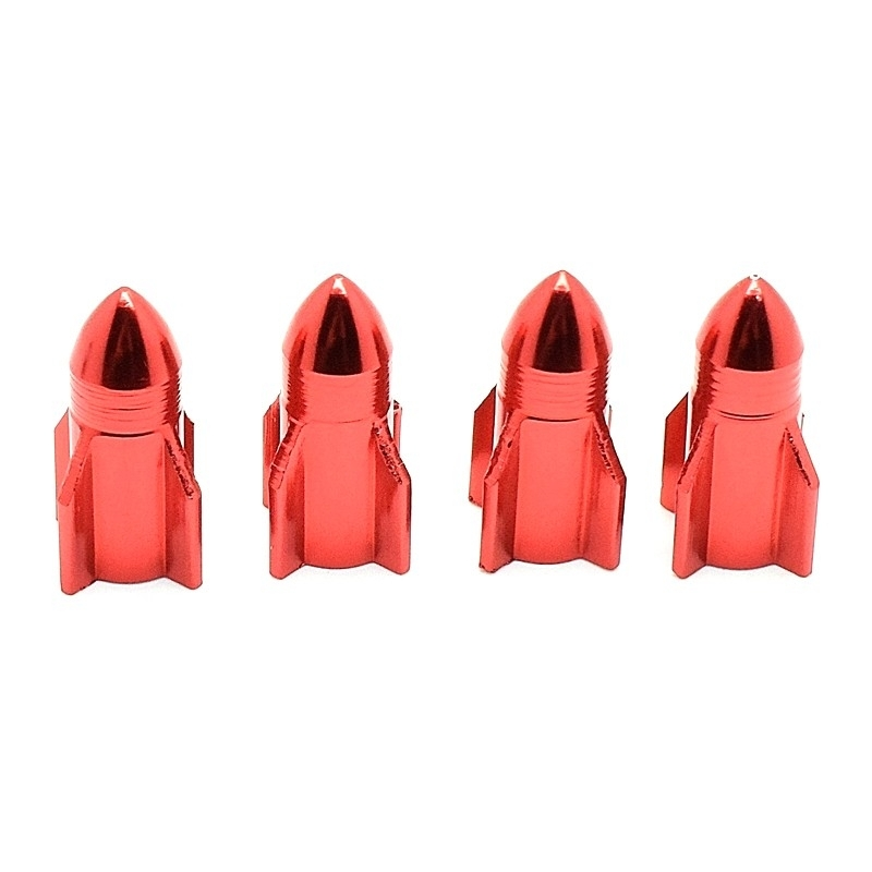 Funecobikes Bouchon De Valve Missile Rouge En Aluminium - Par 4 5 Funecobikes Bouchon De Valve Missile Rouge En Aluminium - Par 4 – Image 3