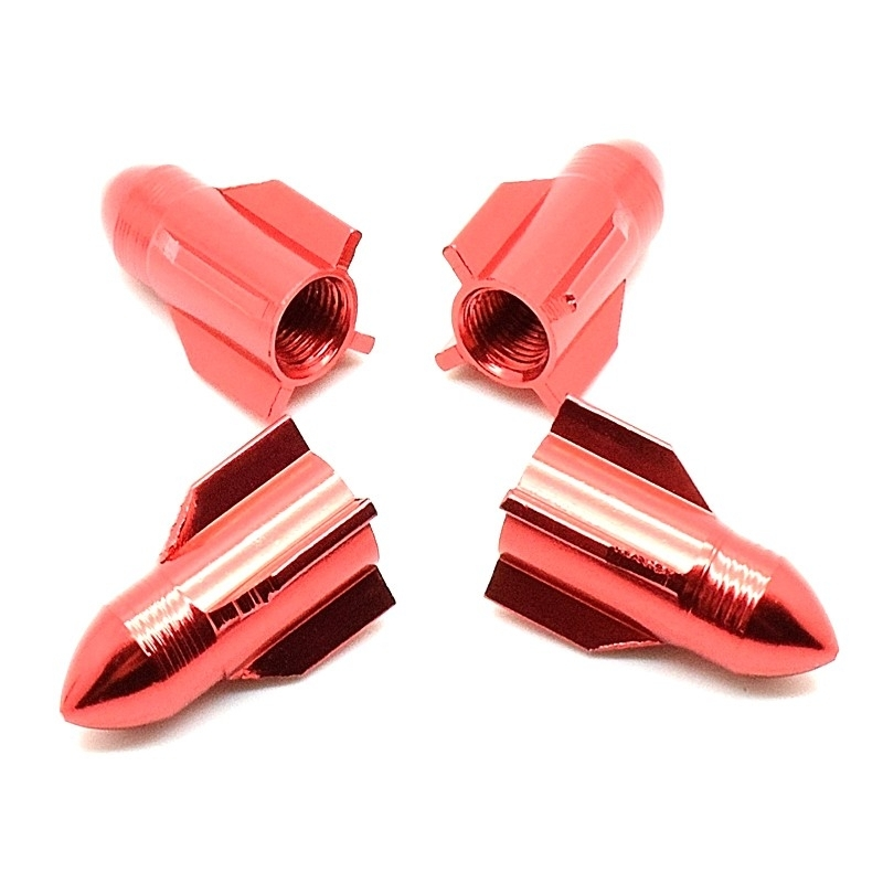 Funecobikes Bouchon De Valve Missile Rouge En Aluminium - Par 4 6 Funecobikes Bouchon De Valve Missile Rouge En Aluminium - Par 4 – Image 4
