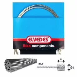 Elvedes Cable De Transmission 4000mm 1x19 Fils Stainless Ø1,1mm Avec Tete N Ø4x4
