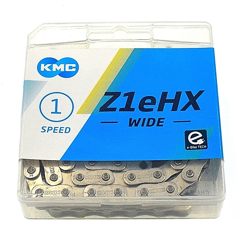 KMC Chaine Pour Vélo Mono Vitesse 1/2 X 1/8 112 Maillons 3 KMC Chaine Pour Vélo Mono Vitesse 1/2 X 1/8 112 Maillons