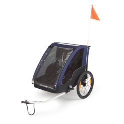 POLISPORT Remorque Vélo Enfant 2 Places Pliable Avec Suspension Et Amortisseurs