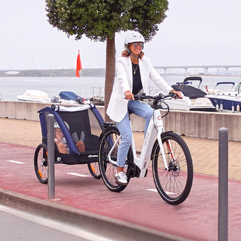 POLISPORT Remorque Vélo Enfant 2 Places Pliable Avec Suspension Et Amortisseurs 4 POLISPORT Remorque Vélo Enfant 2 Places Pliable Avec Suspension Et Amortisseurs – Image 2